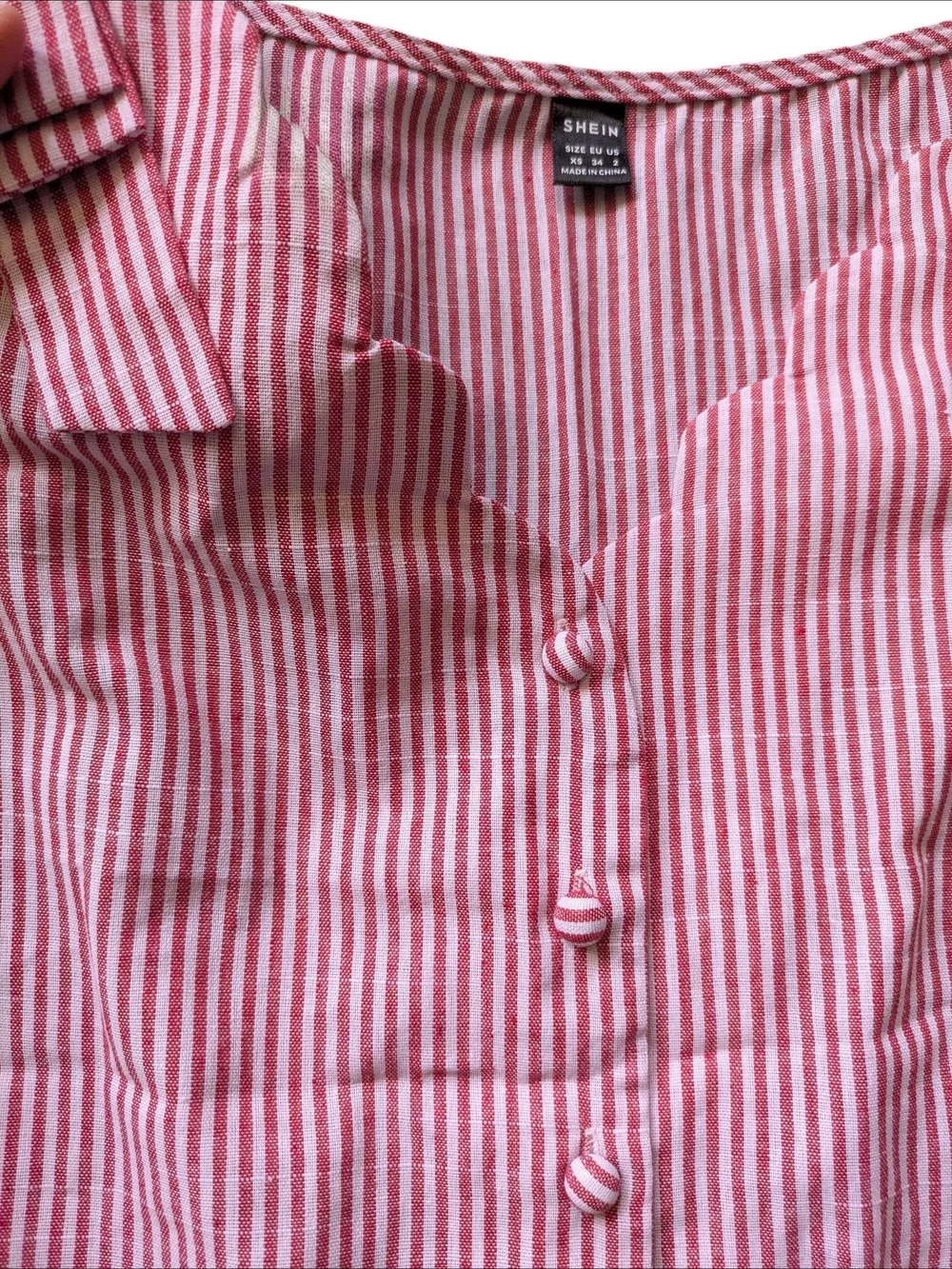 ♥️ NEW SHEIN Pink & White Striped Casual Button-Down Shirt